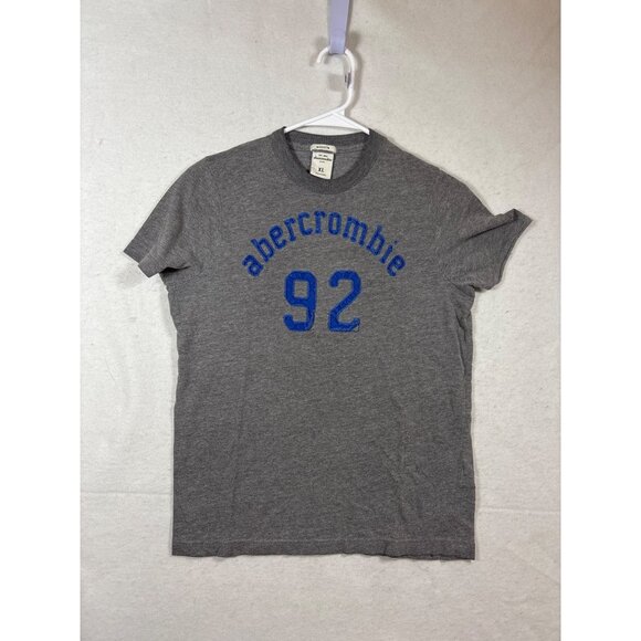 Abercrombie Kids XL Gray Muscle T-Shirt With Blue Embroidered Logo "92" - Picture 1 of 9